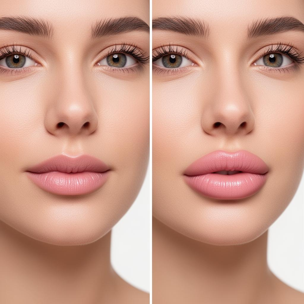 Lip enhancement before after