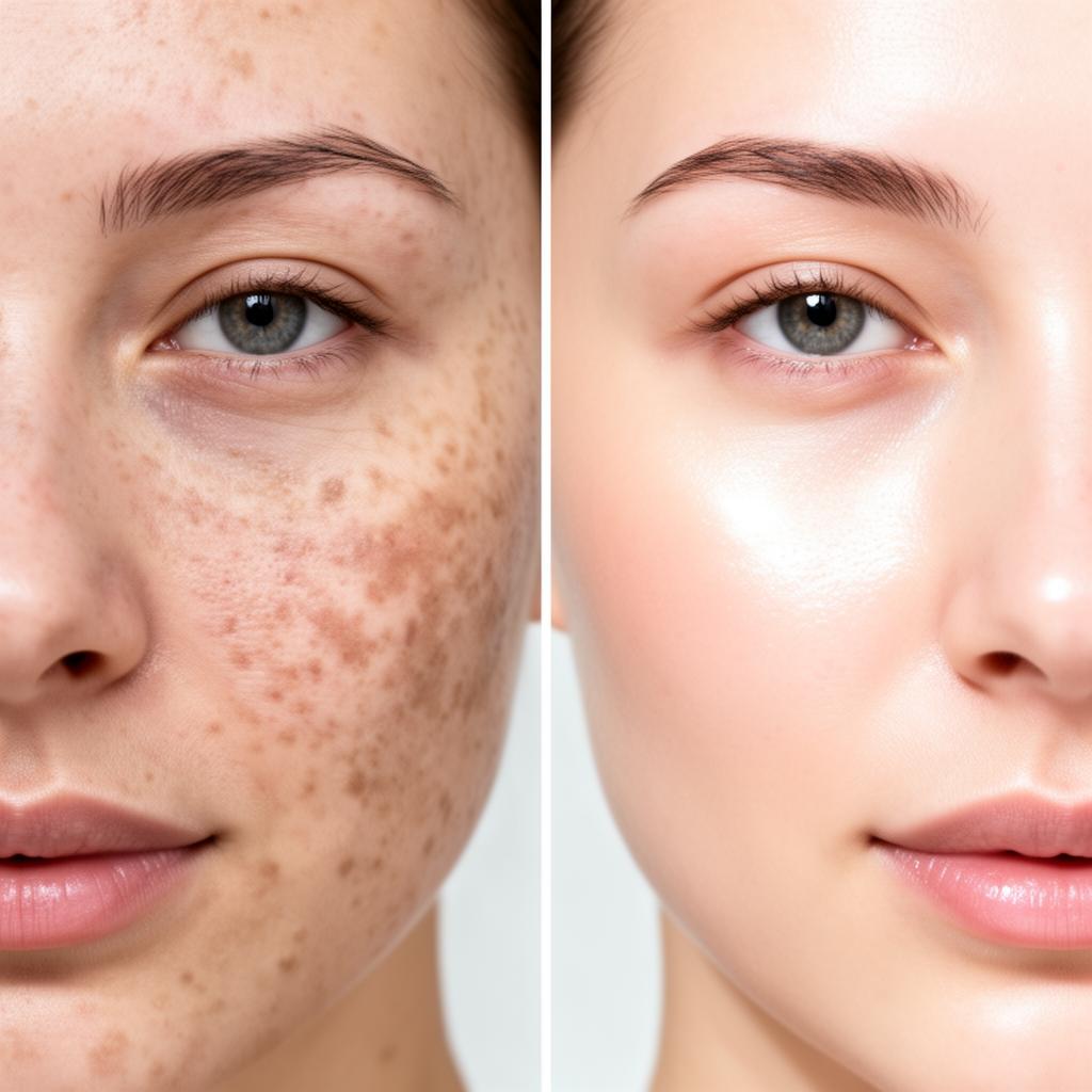 Skin pigmentation before and after